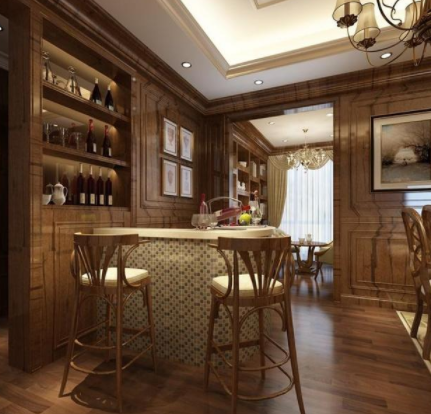 酒柜吧臺效果圖：家裝中酒柜吧臺尺寸高度多少合適，酒柜吧臺一體效果圖