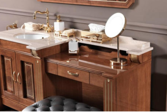 實(shí)木整體浴室柜：古典浴室柜裝修需要注意些什么?