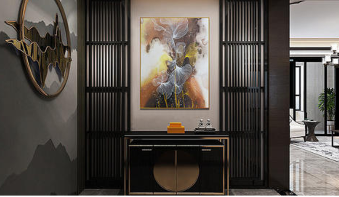 【家裝簡(jiǎn)約新中式裝修】新中式客廳地面拼花如何設(shè)計(jì)？